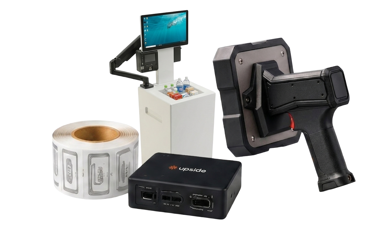 UpsideBN RFID labels, fixed reader and handheld scanner